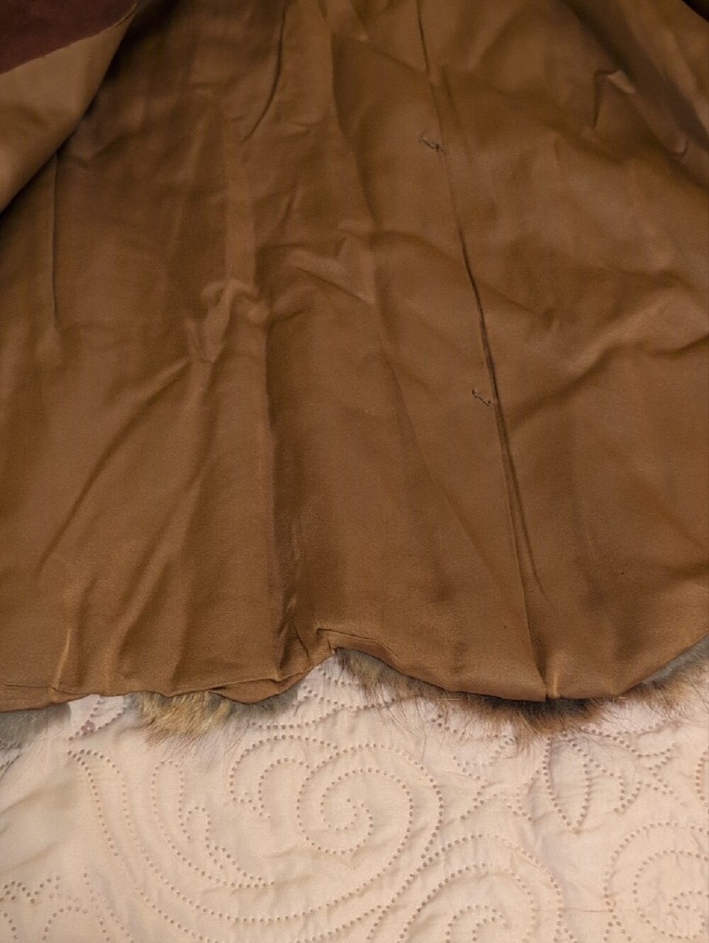 Vintage Red Fox Real Fur Jacket in Warm Brown Tones With Suede Insets - Picture 6 of 12